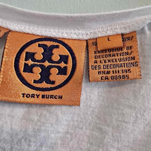 Tory Burch White Scoop Neck Tank Top with Embellished Silver Gems - Picture 6 of 10